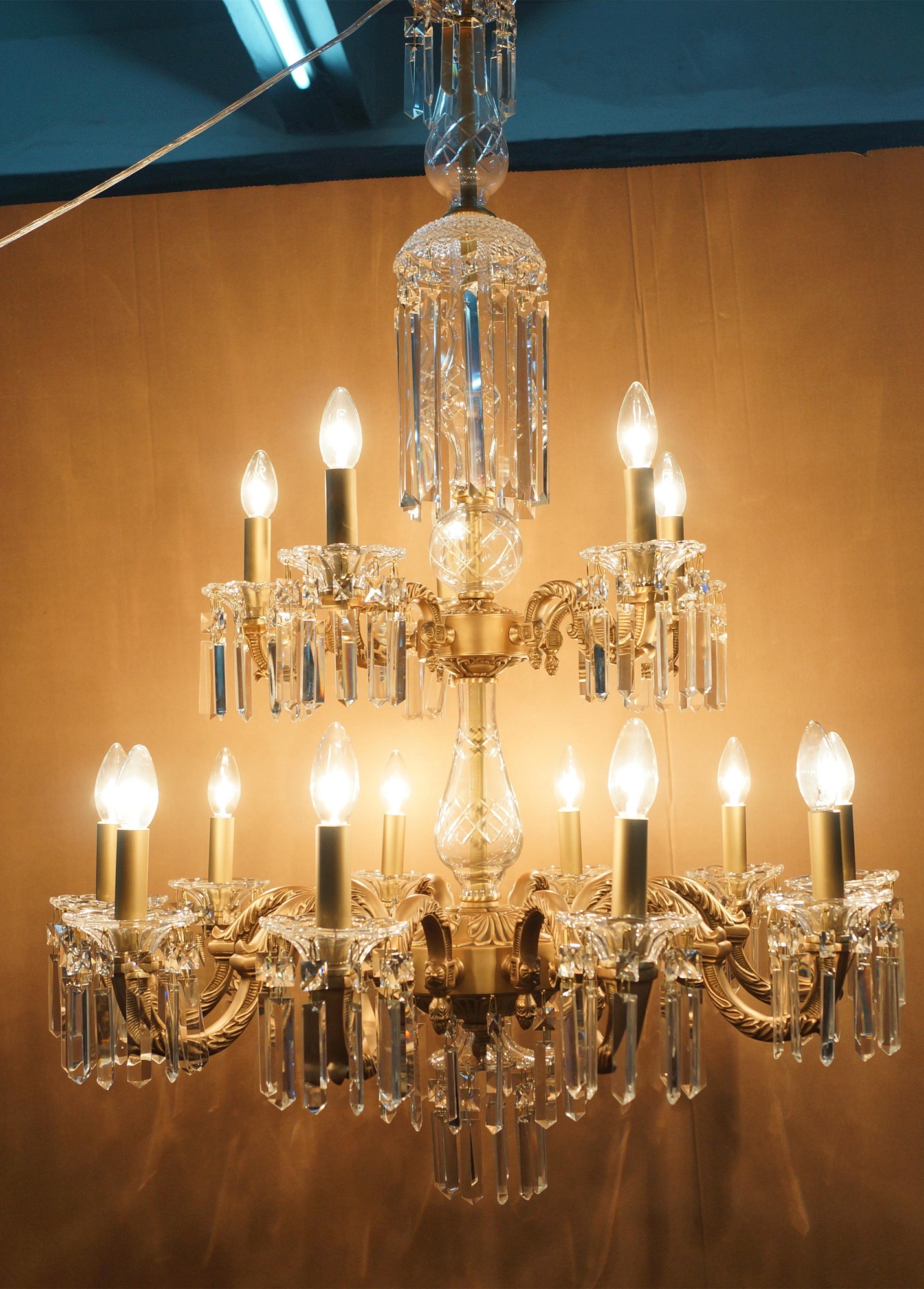 Lobby brass crystal pendant chandelier(MD0819-10+5)