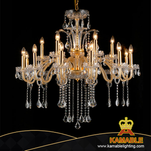 Maria Design Classical Clear Gold Metal Crystal Chandelier (11001-18)