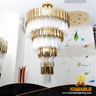 Multi-Layer Clear Golden Hotel Crystal Pendant Lighting (KA536-P)