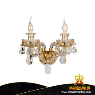 Excellent Elegant Style Crystal Golden Metal Hotel Palace Wall Light (MD9859-2)