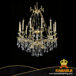 Exquisite European Style Gold Metal Crystal Chandelier (KA9801)