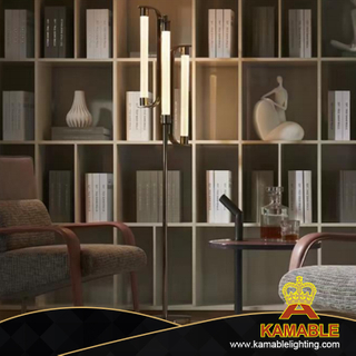 Concise Style Elegant Texture Gold Finish Metal Glass Floor lamp (KJ8030)