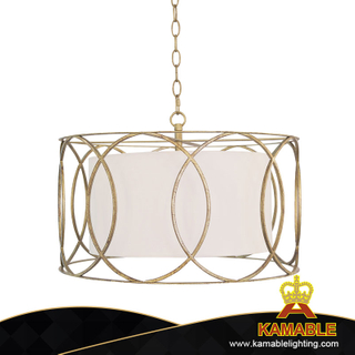 Classical Home Decorative Iron Beige Fabric Pendant Light (KJC06)