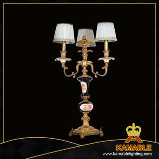 European style brass material antique table lamp for living room (TA-1005-3+1)