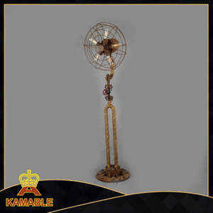 Antique Grass Classical Air Fan Shape Hemp Rope Floor Lamp (KW0020F-5)