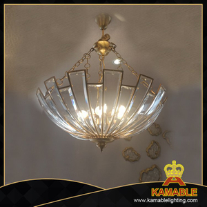 Hotel Decorative Glass Brass Pendant Lighting(KA787878)