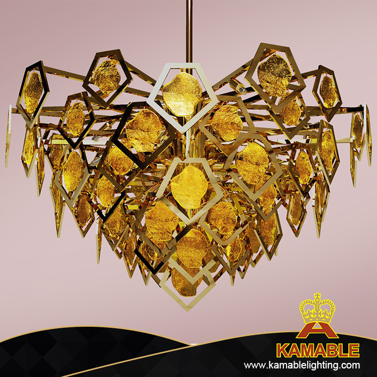 Elegant Contemporary Yellow Crystal Pendant Light (KPL1805)