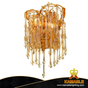 Luxurious Golden Bright Hotel Hallway Glass Wall Lamp (KA315-2W)